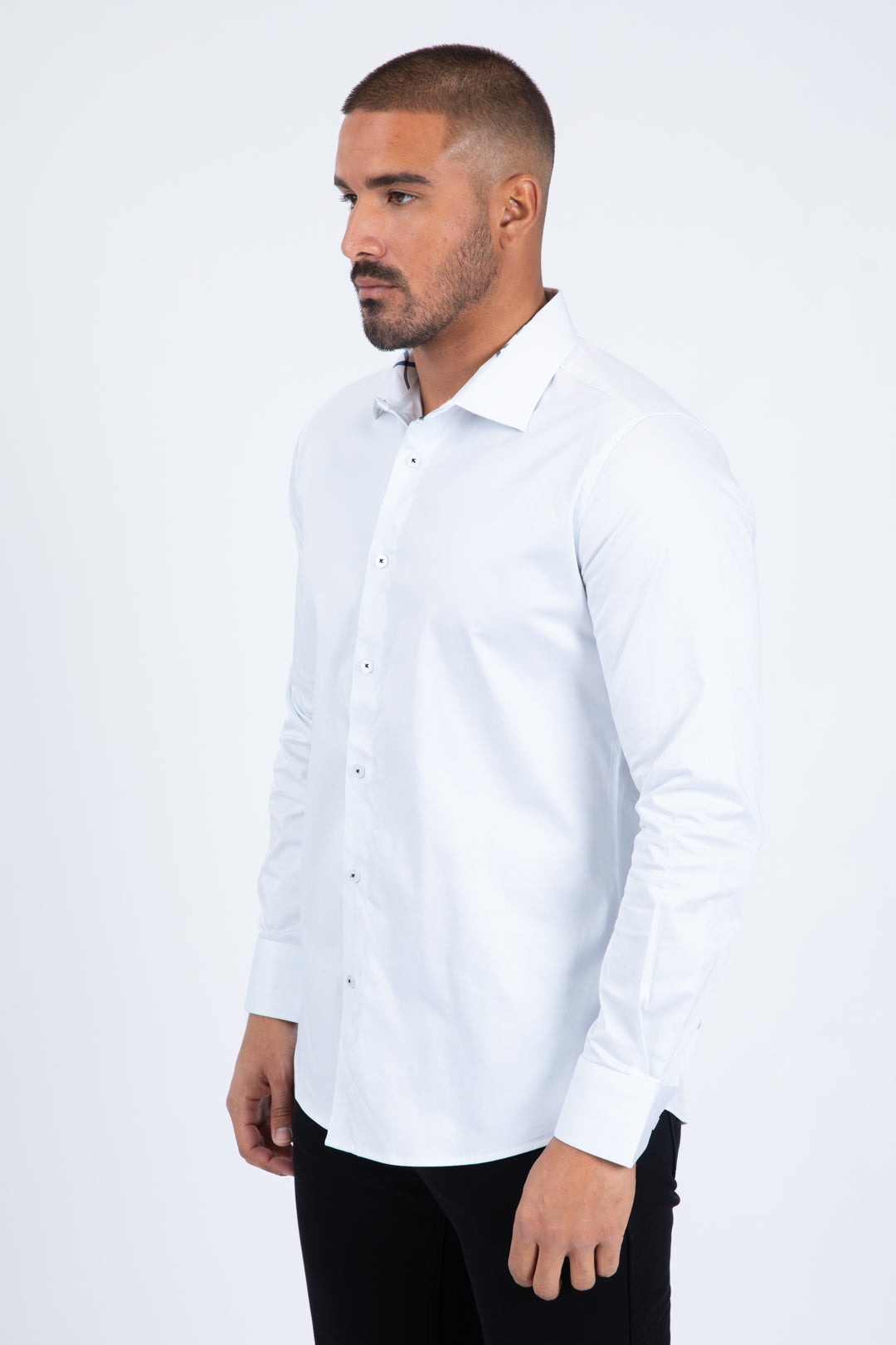 tkl11303 satin modern fit long sleeve shirt platini