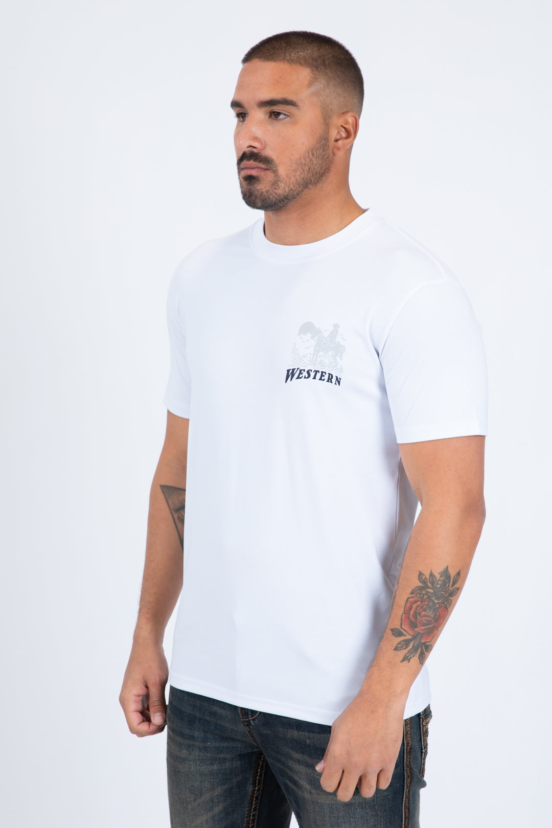 white western cowboy rider tee side platini