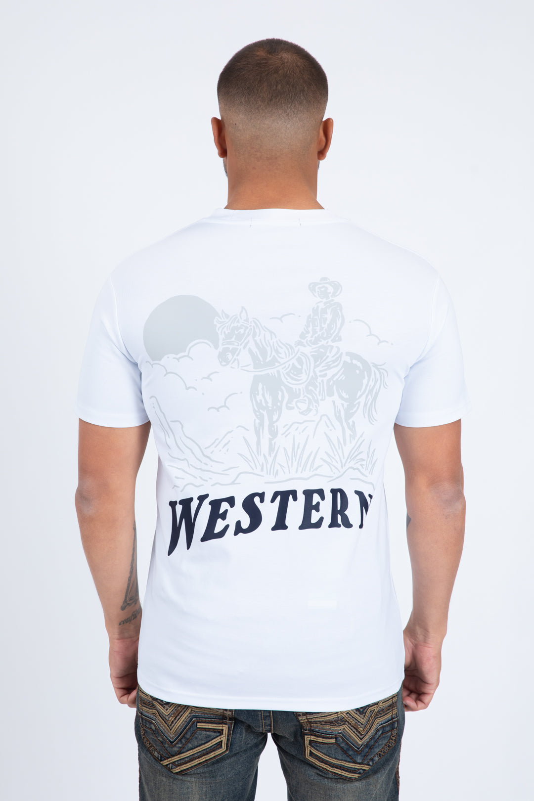white western cowboy rider tee back platini