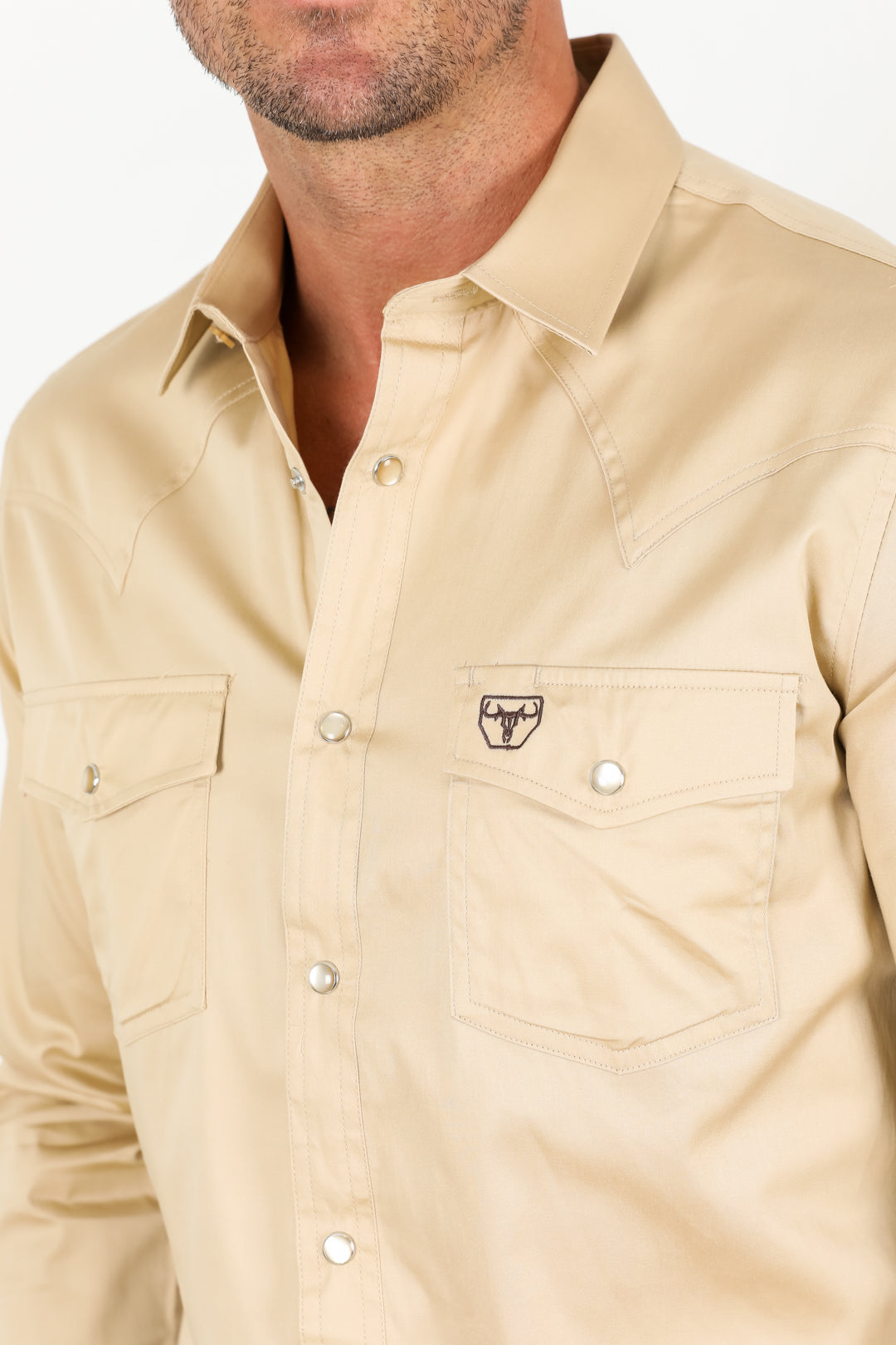 beige winslow western shirt men platini detail