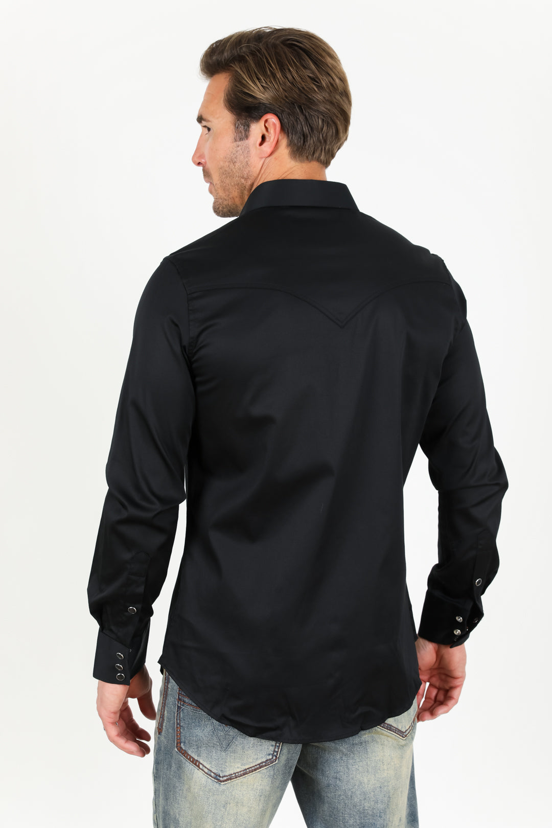 black winslow western shirt men platini back
