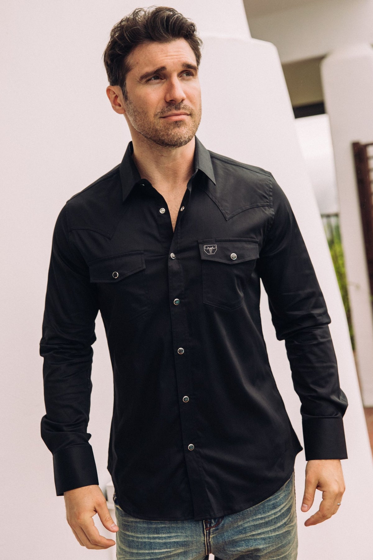 black winslow western shirt men platini front lifestyle