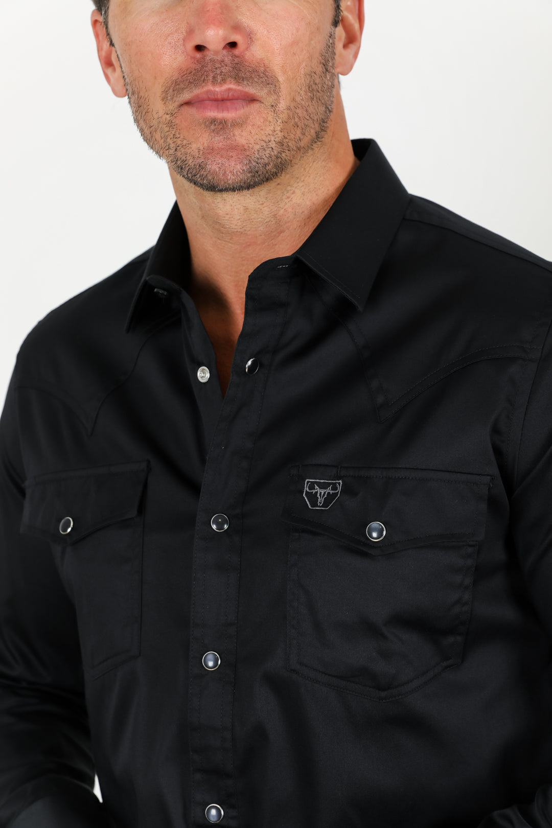 black winslow western shirt men platini detail