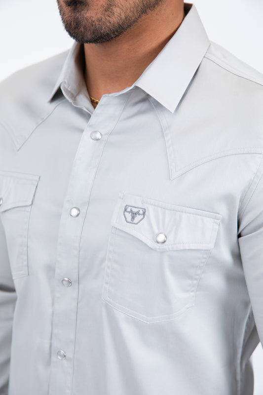 light gray winslow western shirt men platini detail-2