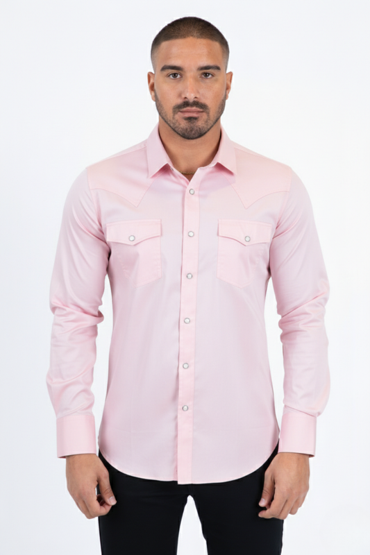 light pink winslow western shirt men platini front