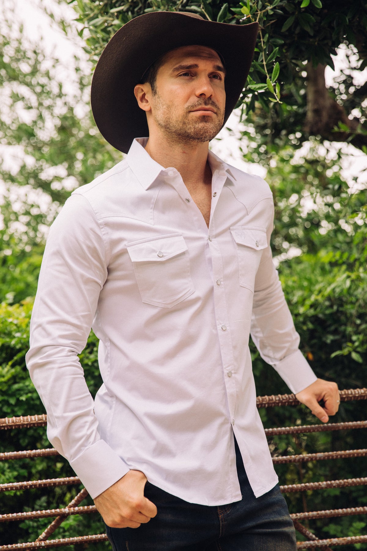 white winslow western shirt men platini front lifestyle