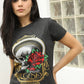 black american legend skull roses tee back platini