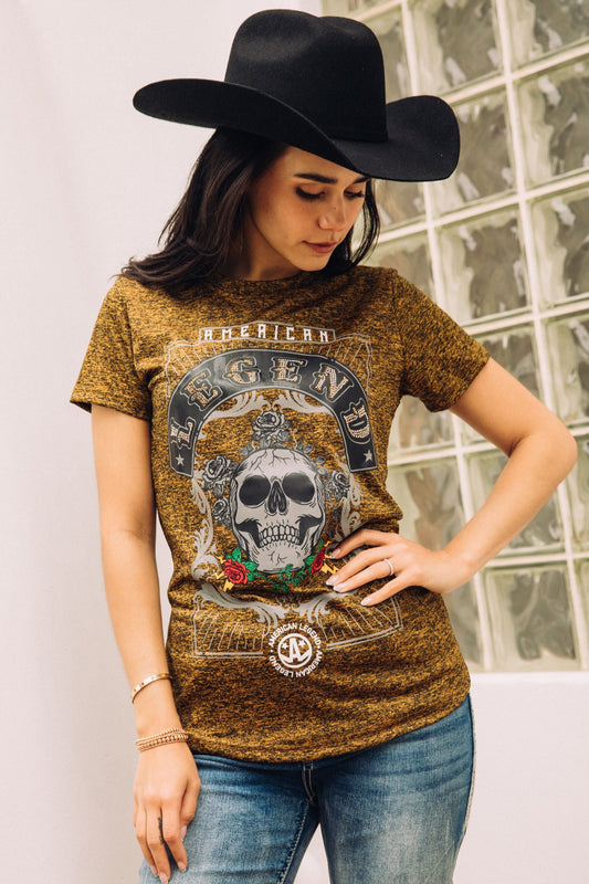 gold american legend skull tee front platini