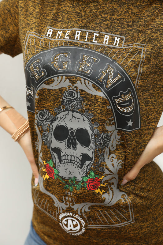 gold american legend skull tee lifestyle platini