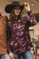 Womens Modern Fit Stretch Foil Fashion Shirt