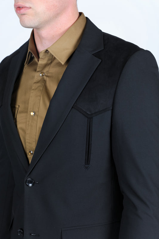 black wystan contrast yoke suit men platini detail-2