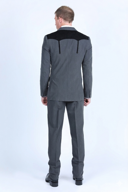 charcoal wystan contrast yoke suit men platini back