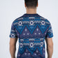 Men's Cotton Navy Aztec Print T-shirt