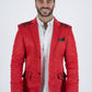 Men's Double Button Red Blazer