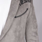 Men's Double Button Gray Faux-Suede Embroidery Blazer