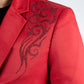 Men's Double Button Rhinestone Red Blazer