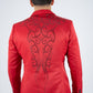 Men's Double Button Rhinestone Red Blazer