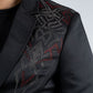 Men's Double Button Rhinestone Black Blazer