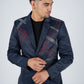 Men's Double Button Rhinestone Navy Blazer