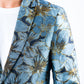 Men's Double Button Blue Flowers Print Blazer