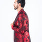 Men's Double Button Red Flowers Print Blazer