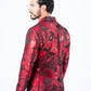 Men's Double Button Red Flowers Print Blazer