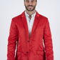 Men's Double Button Red Blazer