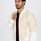 Men's White Rhinestone Bomber Jacket