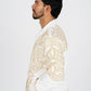 Men's White Rhinestone Bomber Jacket