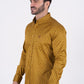 Men's Cotton Yellow Monogram Digital Print Dress Shirt