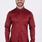 Men's Cotton Red Monogram Digital Print Dress Shirt