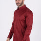 Men's Cotton Red Monogram Digital Print Dress Shirt