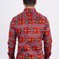 Men's Cotton Red Aztec Digital Print Dress Shirt