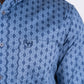 Men's Cotton Blue Aztec Digital Print Dress Shirt