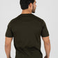 Mens Rooster Chest Embroidery Olive T-shirt
