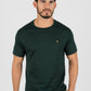 Mens Rooster Chest Embroidery Hunter Green T-shirt