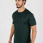 Mens Rooster Chest Embroidery Hunter Green T-shirt