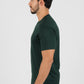 Mens Rooster Chest Embroidery Hunter Green T-shirt