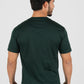Mens Rooster Chest Embroidery Hunter Green T-shirt