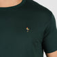 Mens Rooster Chest Embroidery Hunter Green T-shirt