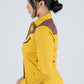 Ladies Cotton Mustard Embroidery Western Shirt With Suede