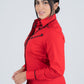 Ladies Cotton Red Embroidery Western Shirt