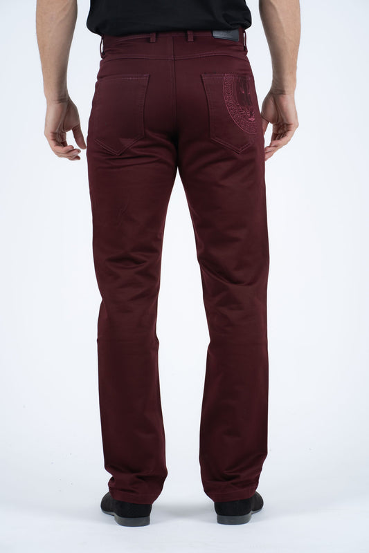 Slade Men's Burgundy Relaxed Fit Stretch Pants