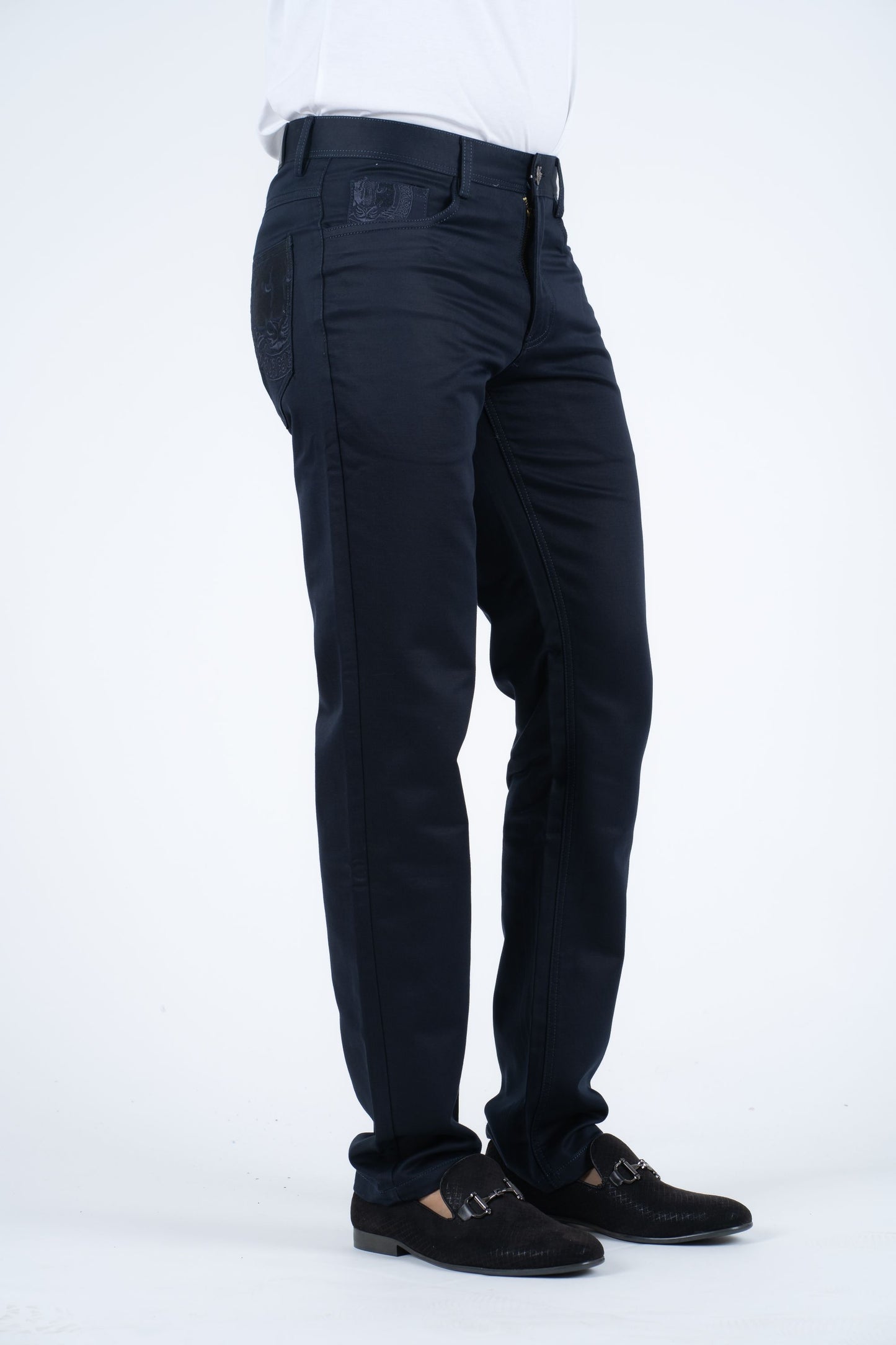 Slade Men's Navy Relaxed Fit Stretch Pants