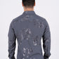 Mens Modern Fit Stretch Foiled Shirt - Gray