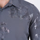 Mens Modern Fit Stretch Foiled Shirt - Gray