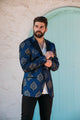 Double Button Woven Print Blazer