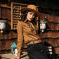 Ladies Cotton Camel Embroidery Western Shirt