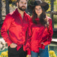 Men's Satin Red Dress Shirt