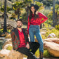 Men's Satin Red Dress Shirt
